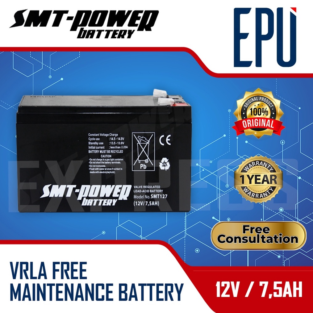 ART D36I Aki UPS SMT Samoto 12v 75ah 7ah  Baterai UPS Aki Kering Battery UPS Batere UPS VRLA