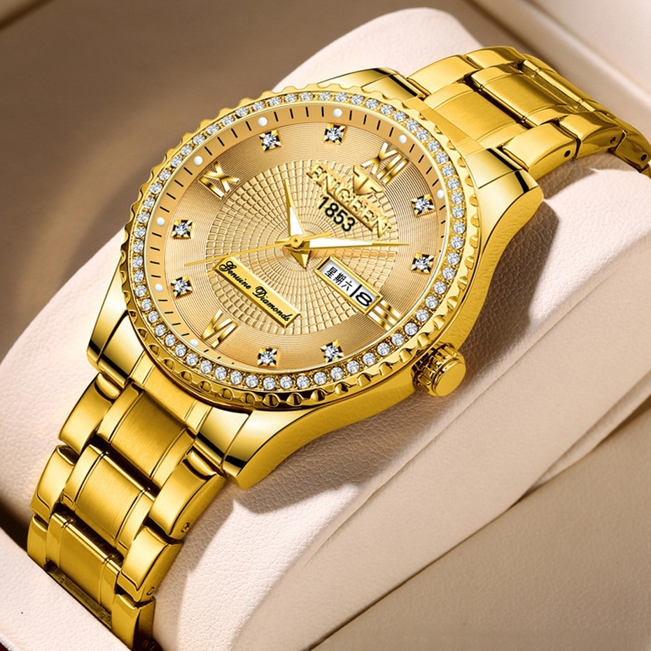 HOT SALE Jam Tangan Pria Bisnis FNGEEN Watch Stainless Steel Band Anti Karat Kasual Analog Waterproo