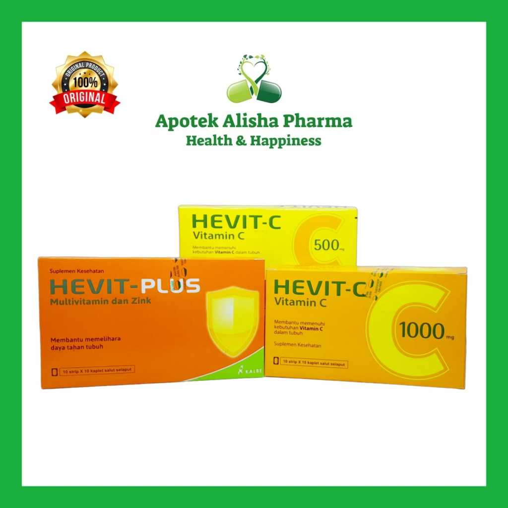 Hevit Plus Zink / Hevit C 1000mg  / Hevit-C 500mg Per Strip 10 Tablet Vitamin C