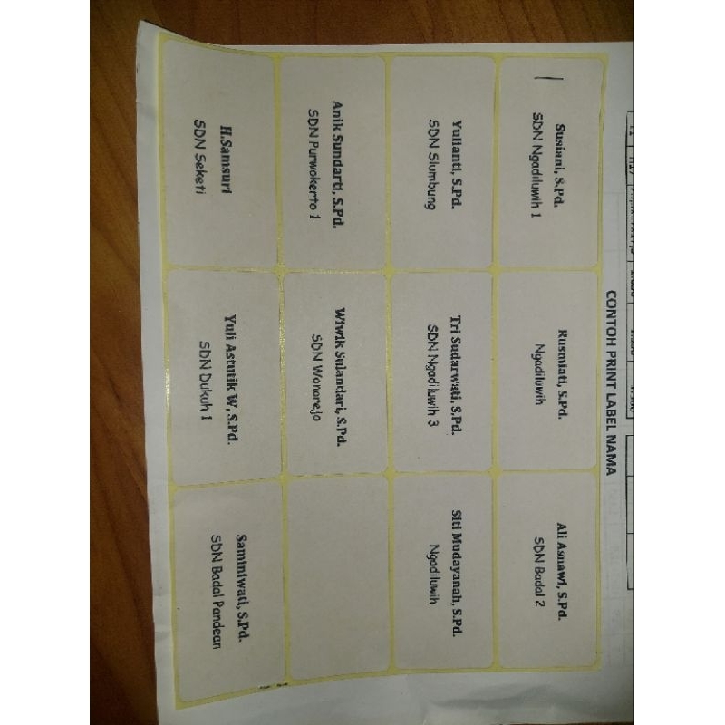 Print Label Nama Undangan