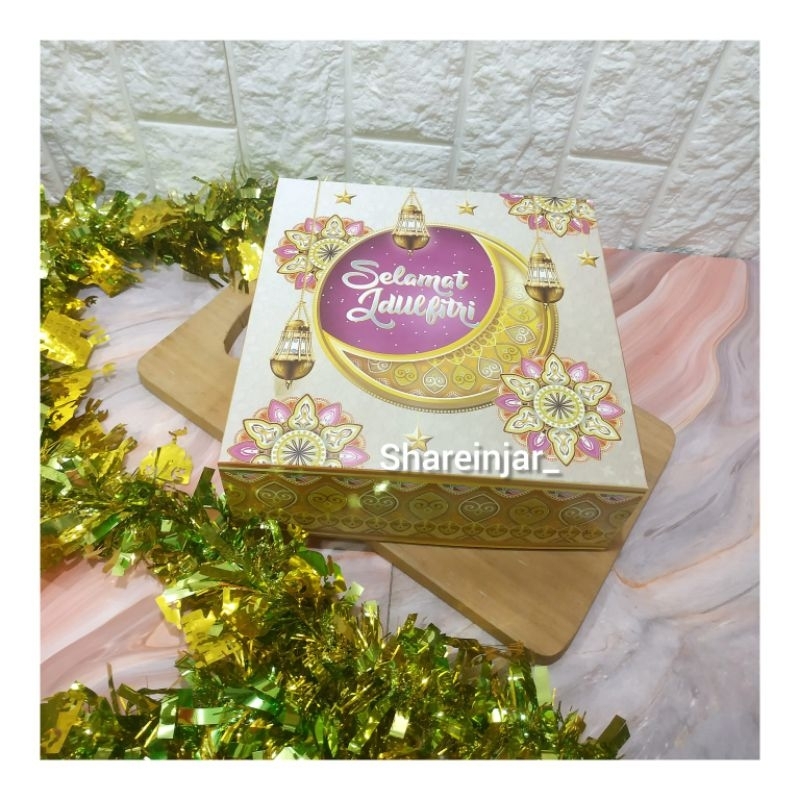 

Box Kotak Packaging Hampers Kue Kado Lebaran Idul Fitri 22x22x8cm #H
