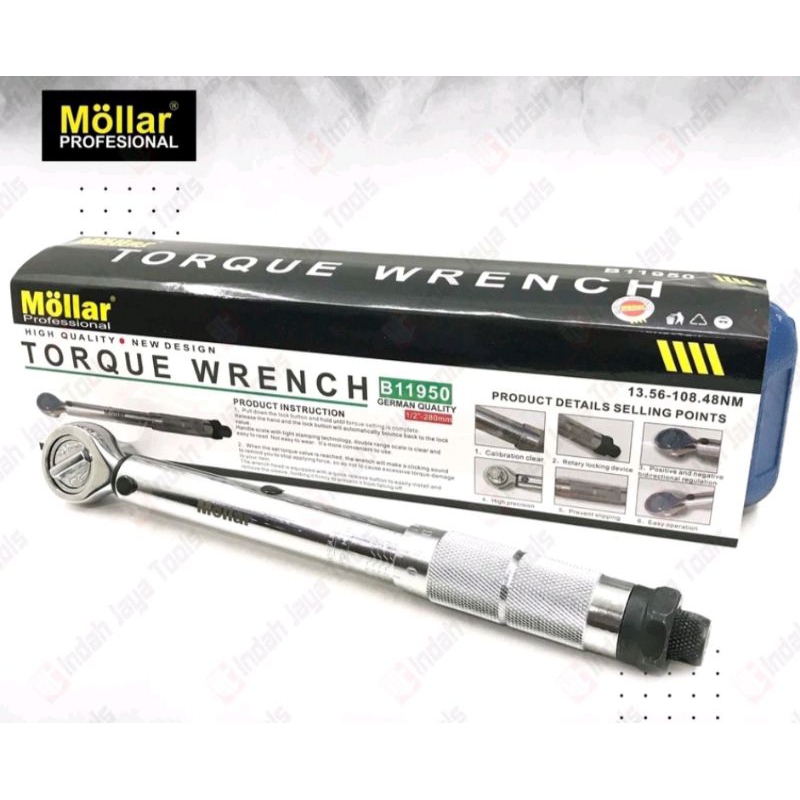 Mollar Kunci Momen Torsi 1/2 " torsi 108Nm - MOLLAR B11950 Wrench motor moment