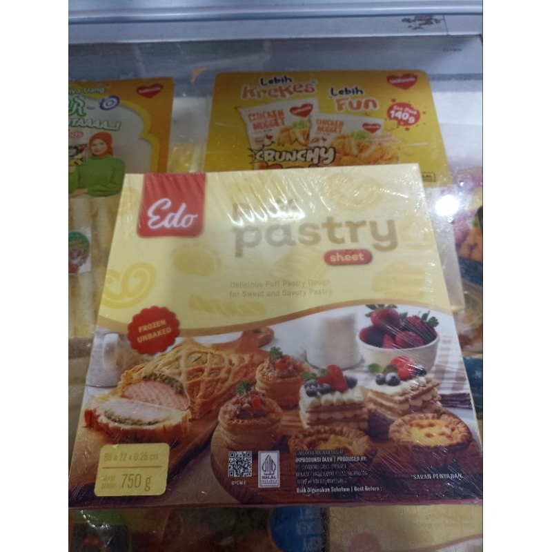 

EDO PASTRY SHEET KULIT TEPUNG SERBAGUNA UNTUK ROTI DAN KUE PASTRY 750GR BAHAN UNTUK MEMBUAT CROMBOLONI DLL FROZEN FOODS ENAK LAZIZ MURAH BAGUS HALAL SANGAT COCOK UNTUK TAMBAHAN BEKAL ANAK SEKOLAH PEKANBARU DAN SEKITARNYA PENGIRIMAN AMAN READY PEKANBARU BS