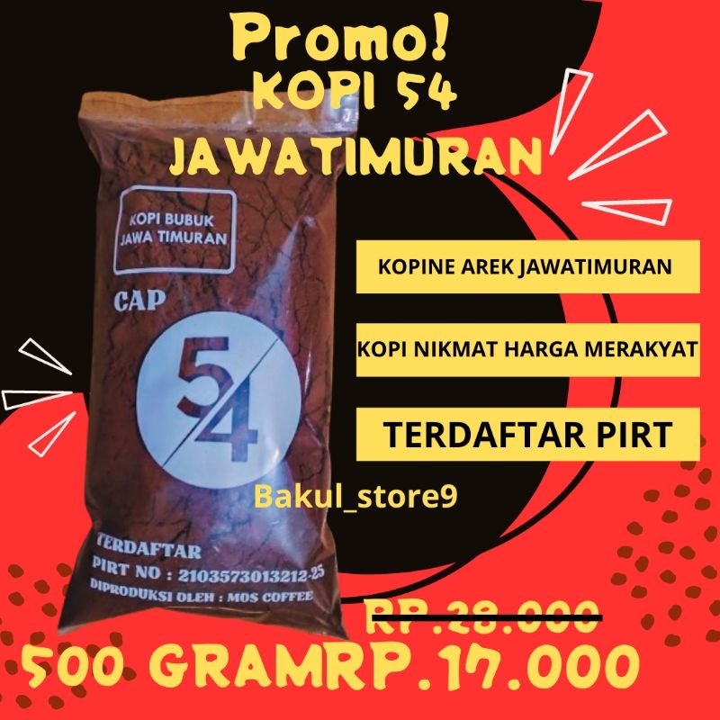 

Forcysn Kopi Bubuk 54 Murni 500 Gram / Setengah Kg Coffee Tubruk Jawatimuran Rasa Dan Aroma Mantap