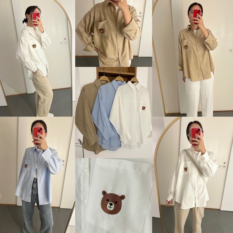 COZY TOP (KEMEJA TEDDY BEAR) by Raynelle Fashion