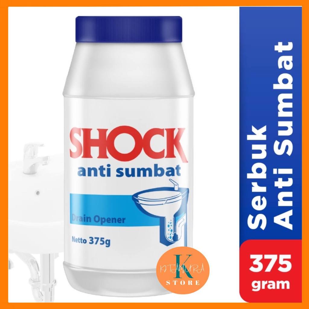 SHOCK Bubuk Anti Sumbat wastafel Toilet Kloset Pipa septik tank 375g Anti Mampet BUBUK ANTI SUMBAT M
