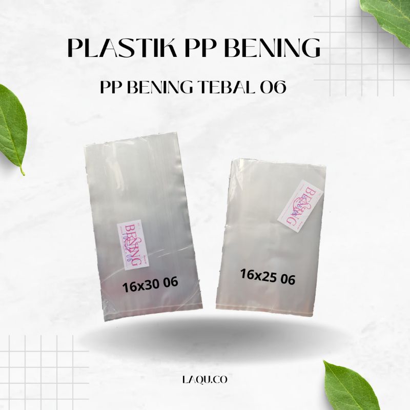 Plastik pp Bening tebal 06 Ukuran 16x25 16x30 kemasan makanan