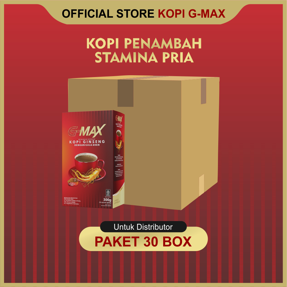

(30 Box) Paket DIstributor Kopi G-Max - Kopi Ginseng Penambah Stamina Pria