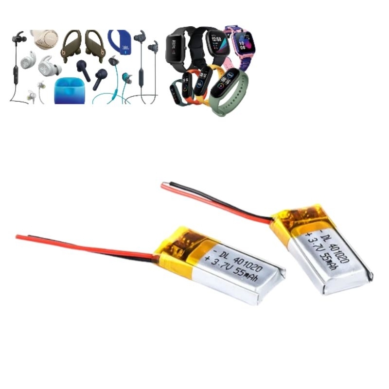 401020 baterai headset bluetooth dan smartwatch