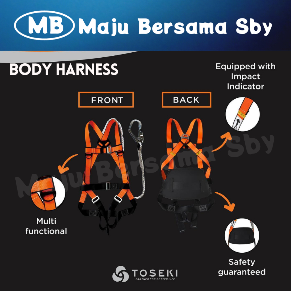 TOSEKI Body Harness ABSORBER Double Hook