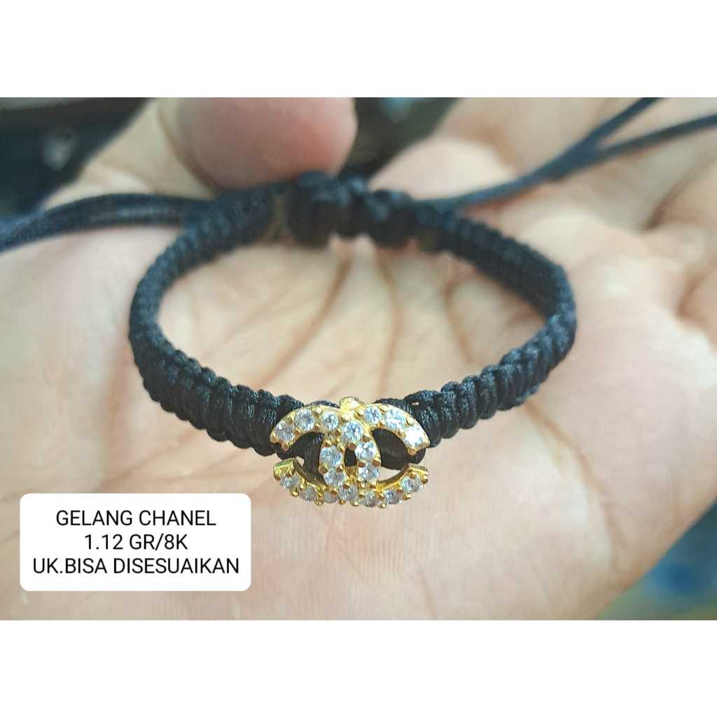 Gelang tali dewasa variasi charm kadar 375 8k