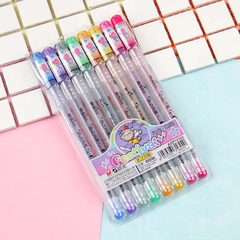 

Pulpen M&G Glitter Gel Pen 1.0 Set 8 Colors AGP13174 M&G Stationery Original