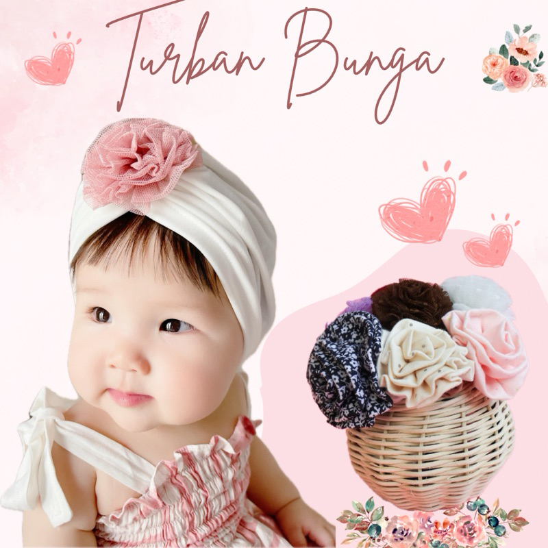 Turban Bayi | Turban Bayi Bunga | Turban Anak | Turban Anak Perempuan