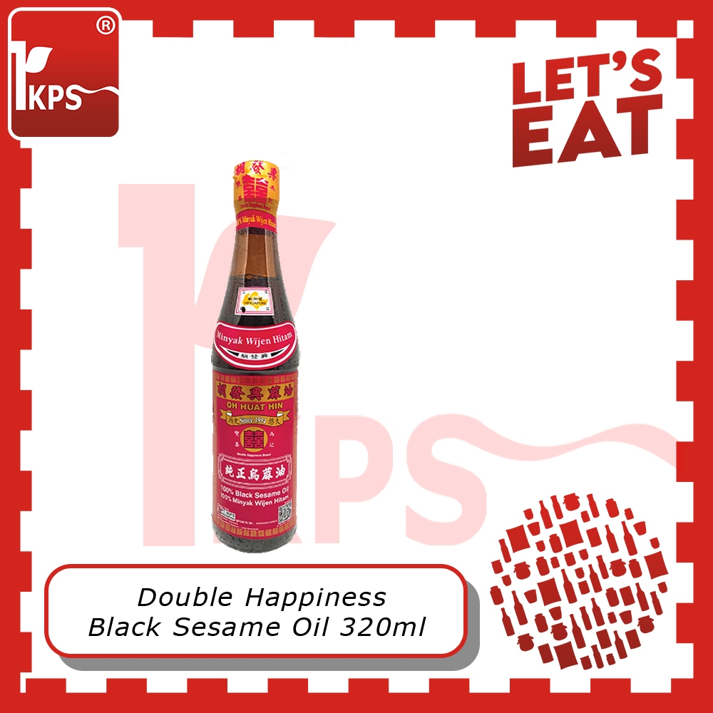 

Sesame Oil 320ml "Double Happiness" / Oh Huat Hin / Minyak Wijen Hitam / Minyak Wijen Putih / Black Sesame Oil / White Sesame Oil / Double Happiness Brand / Mayu / Sesame Oil Singapore