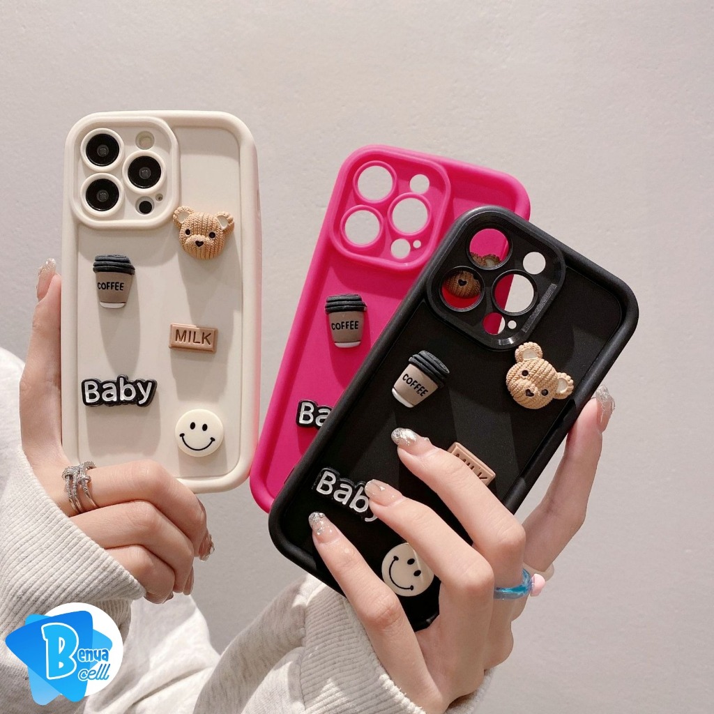 GC86 CASE SOFTCASE SILIKON 3D LUCKY BEAR HAPPY SMILE SHOCKPROOF BUMPER CASE FOR SAMSUNG A55 A35 A11 M11 A12 M12 A13 A23 A32 A14 A15 A20 A30 A20S A22 M22 A24 A25 A32 A33 A34 A50 A30S A51 M40S A54 4G 5G BC5693