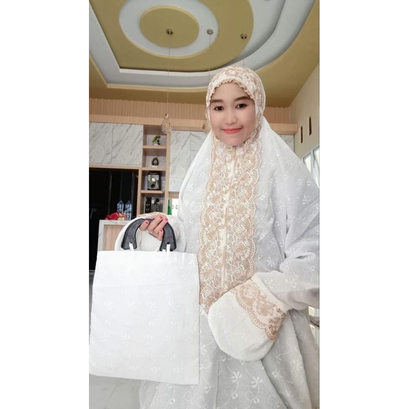 MUKENA KATUN JEPANG TERUSAN HIAS RENDA