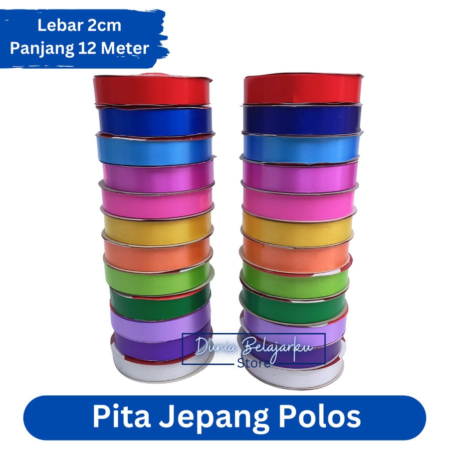 

Pita Kado Jepang Polos Warna Warni 2cm 12 Meter Ribbon Polypropylene