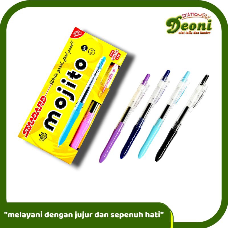 

STANDARD Bolpen Pena Gel Pen Mojito 0.5mm Hitam 1 pcs