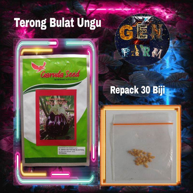 Benih Terong Bulat Ungu Bibit Terong Ungu Bulat Garuda Seed Repack