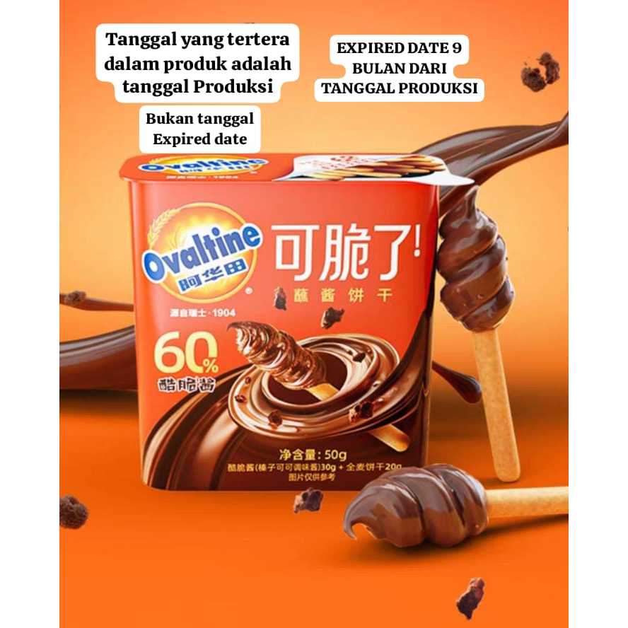 

Ovaltine Dip n Go Choco Biskuit Celup Hazelnut Chcolate 50 gram