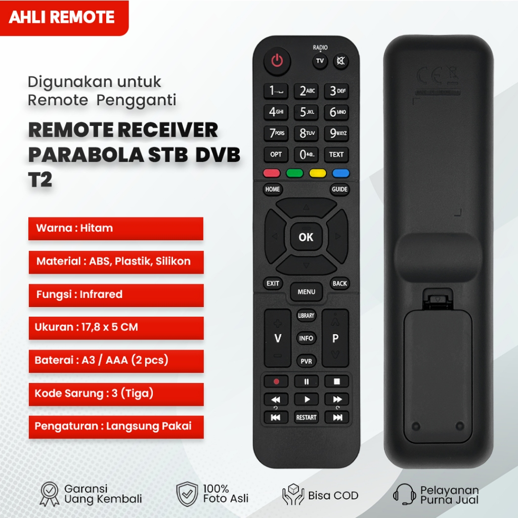 Remot Receiver Nexmedia DVB T2 / Remote Parabola K-Vision K1100