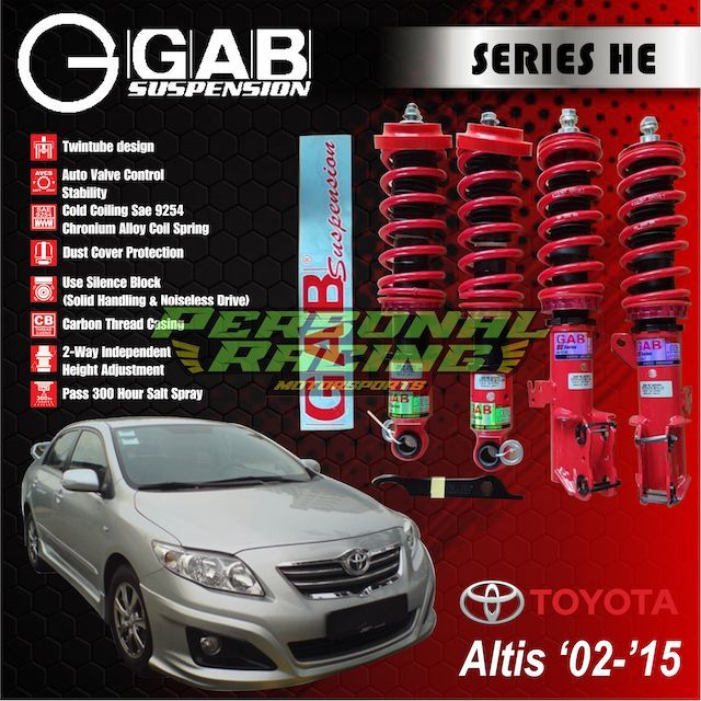 Aksesoris Suspensi per Shockbecker Coilover GAB HE Series Altis 02-15+