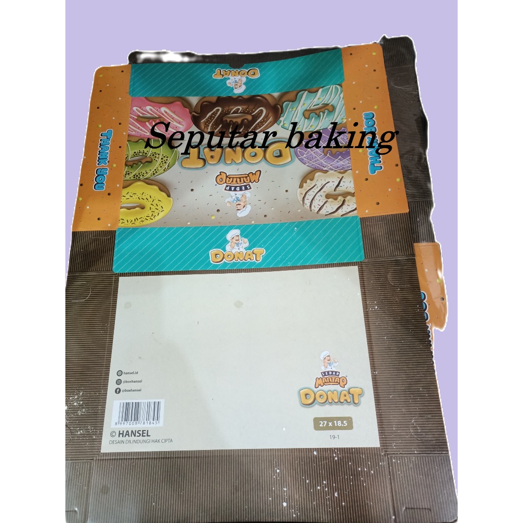 (5pcs) Kotak Donat Sedap Mantap (27x18.5x5.5) untuk isi 6donat
