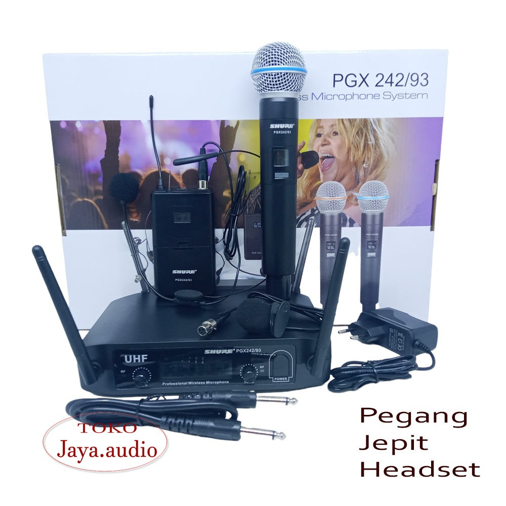 Mic Werles SHURE PGX 242/93 Mik Wireless Pegang Jepit Headset Mik Shure PJH Werles