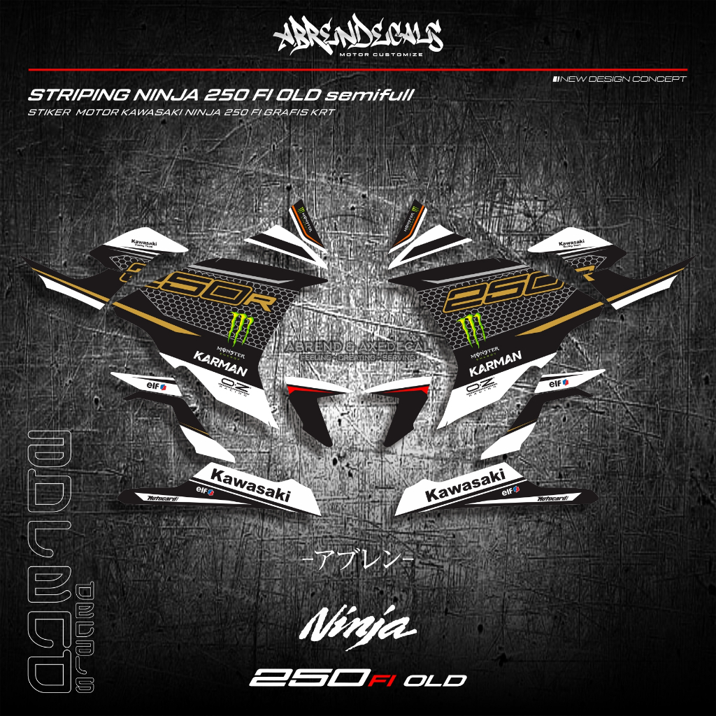 STRIPING NINJA 250 FI KRT PUTIH DESIGN CUSTOM