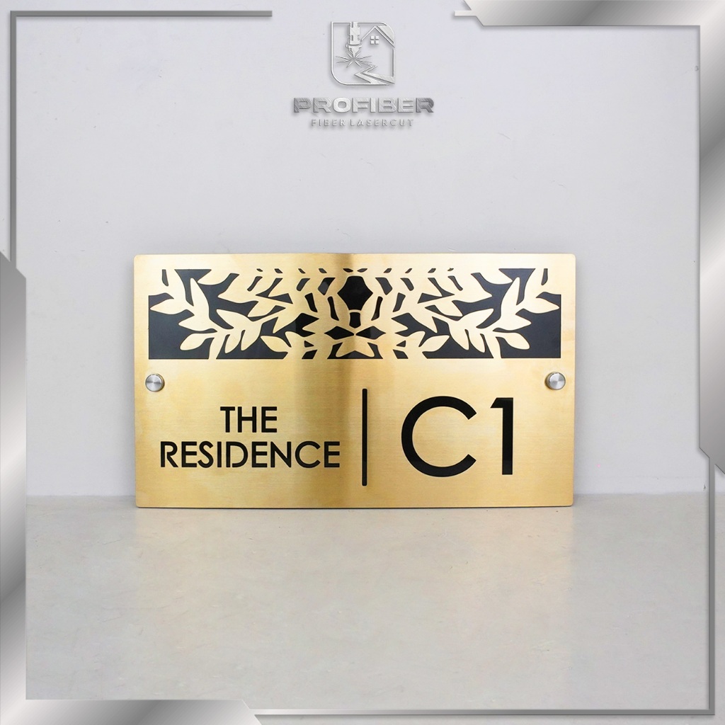 Nomor Rumah Stainless Steel Gold Ornament Mewah dan Elegant