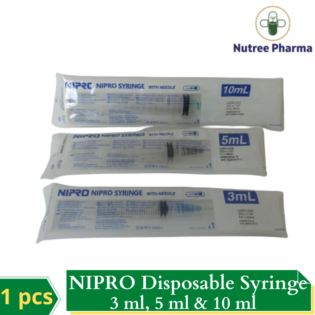 Spuit NIPRO Syringe Disposible Alat Suntikan 3 mL 5 ml & 10 ml ECER