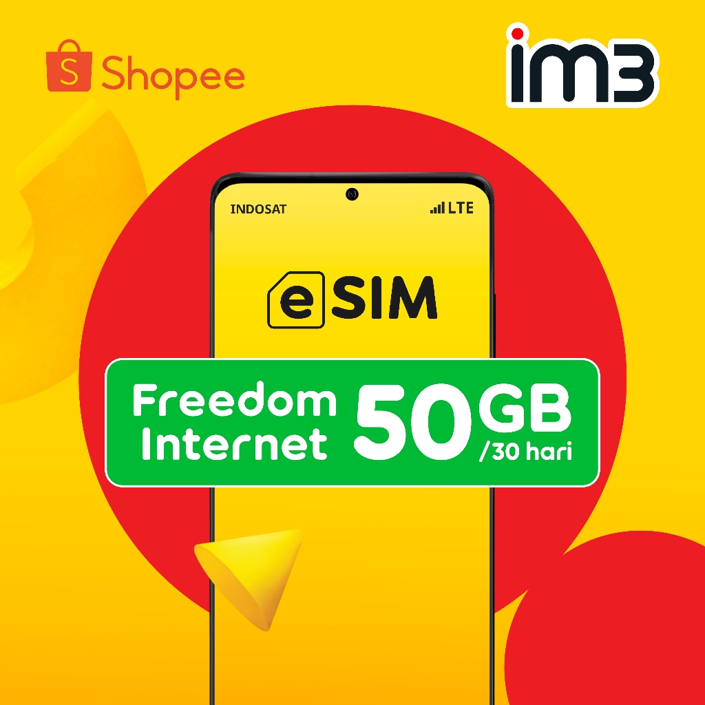 eSIM IM3  FREEDOM INTERNET 50GB/30Hari