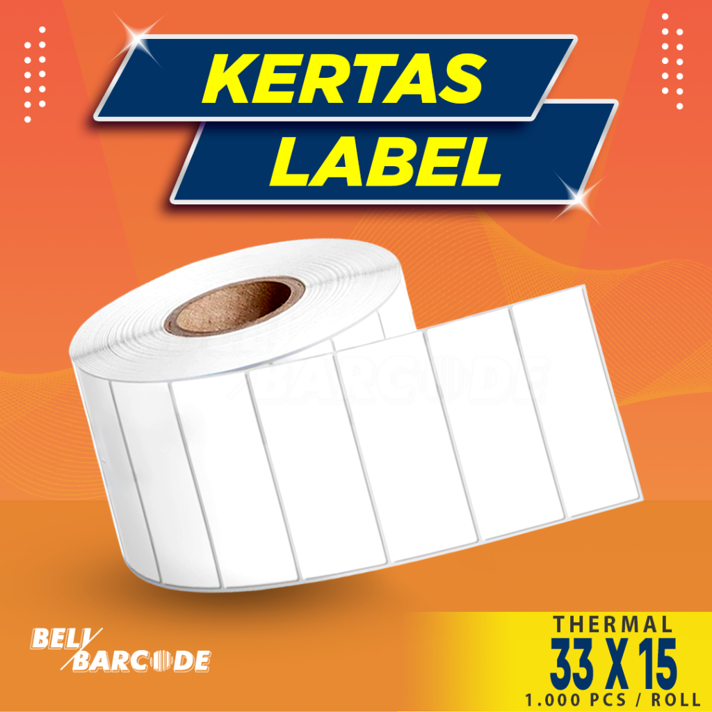 

Kertas Stiker 33x15 Label Thermal 33 x 15 mm 1 Line isi 1000 pcs