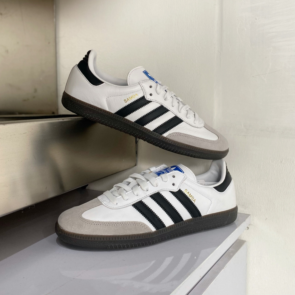 Sepatu Adidas Samba OG White Gum Original 100%