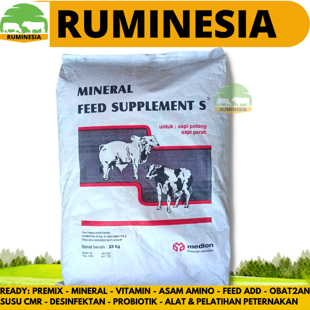 MINERAL SAPI MINERAL FEED SUPPLEMENT S MEDION 1 SAK 25 KG - Mineral Feed Supplement Sapi Domba Kambi