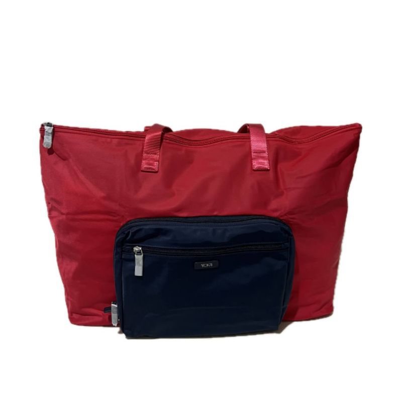 Tumi Denton Packable Tote Nylon Red Navy