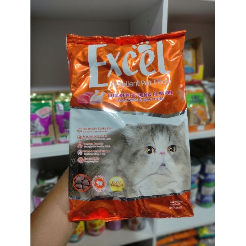 MAKANAN KUCING EXCEL CHICKEN TUNA 500G