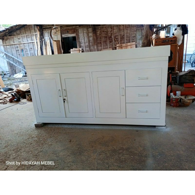 Meja aquarium meja tv laci minimalis modern