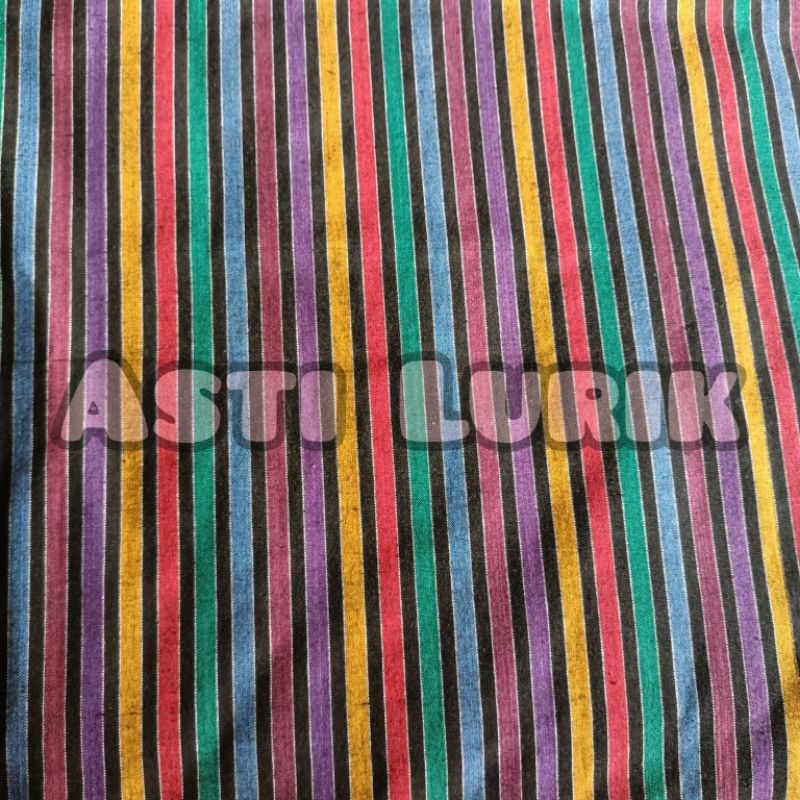 Kain Tenun Lurik ATM ( 200 x 105 -110 )  . Halus . Kain Tenun Lurik Rainbow . Klaten