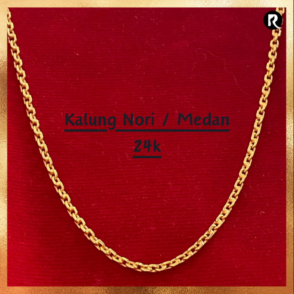 Kalung Rante Emas 24 karat asli 99% Model Rantai Medan Nori