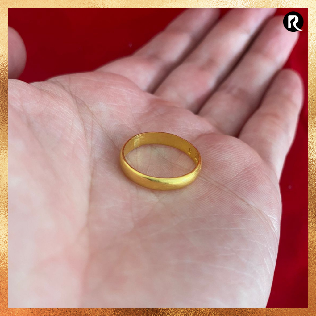 Cincin Ring Emas 24 karat asli 99% Model Polos Tunangan Couple