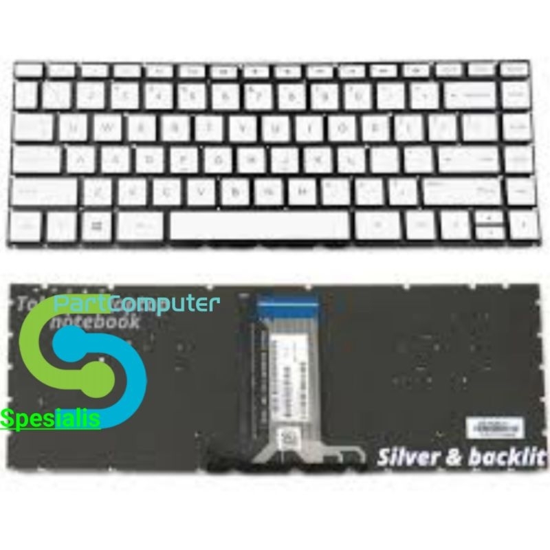 Keyboard Original HP 14s-fq 14s-fq0023au 14s-fq1004au 14s-fq1005au 14s-fq0011au silver - BACKLIGHT