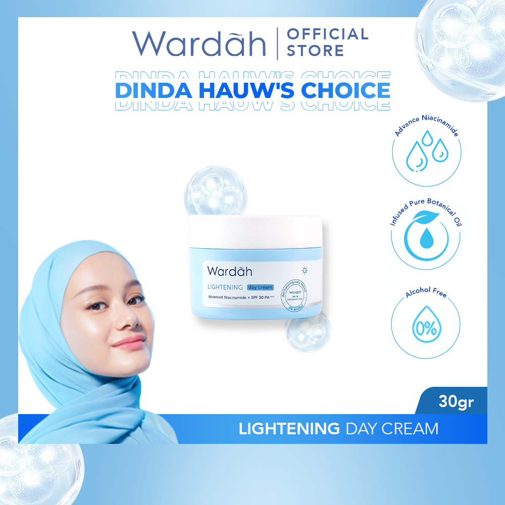 Wardah Lightening Day Cream Advanced Niacinamide SPF 30 PA+++ - Pelembab Kulit Normal Berminyak