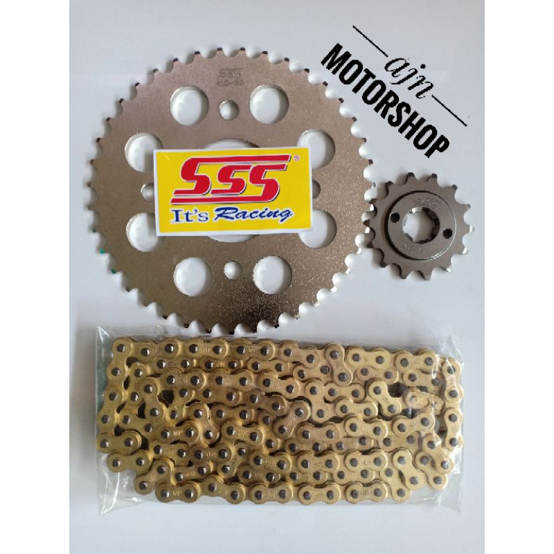 gear gir sss 415 428 rantai gold smash old/smash new/shogun110/shogun125/dll
