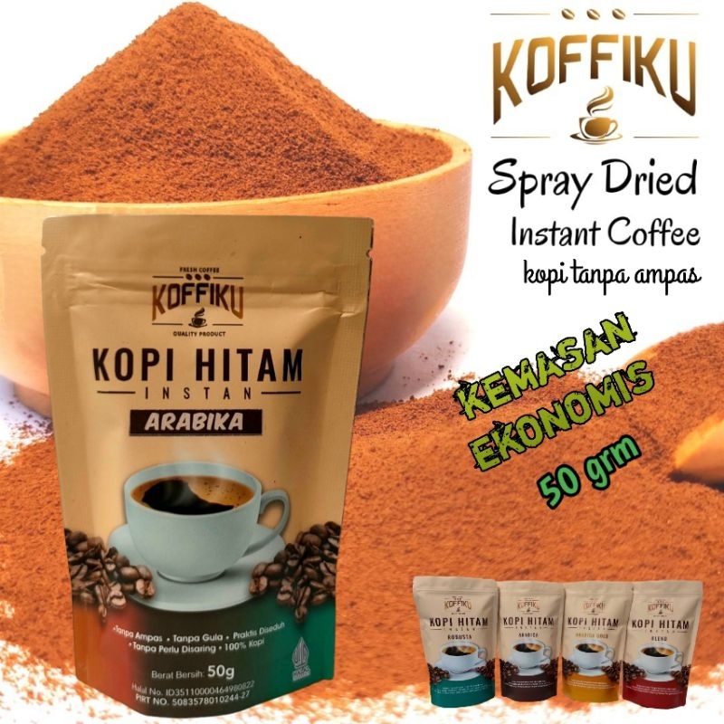 

KOFFIKU Arabica kopi instan non ampas kemasan 50 gram