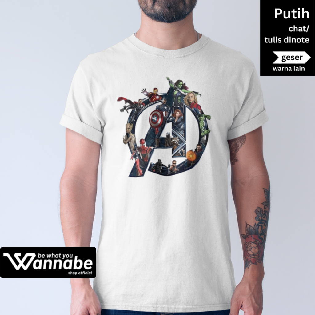 KAOS SUPERHERO AVENGER LOGO S - 7XL DEWASA JUMBO BIGSIZE BIG SIZE & KAOS ANAK KAOS PREMIUM