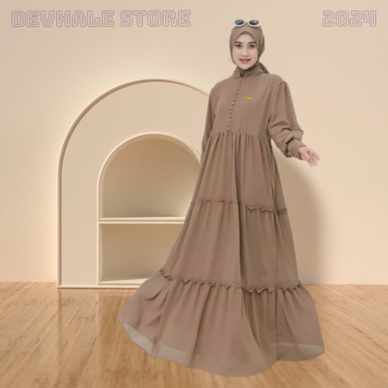 GAMIS MUSLIM FREE HIJAB NABILA MOM/GAMIS LEBARAN 2024/DRESS KONDANGAN SET KHIMAR TERBARU/GAUN PESTA 