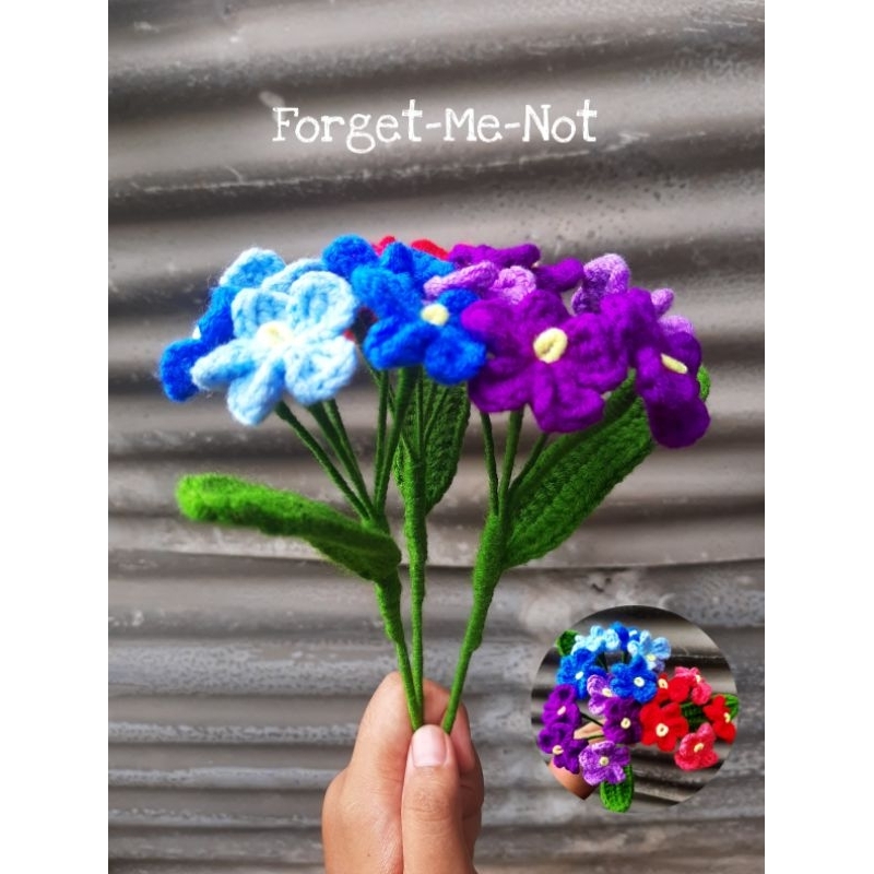 Forget Me Not Flower | Bunga Rajut | Forget Me Not Crochet