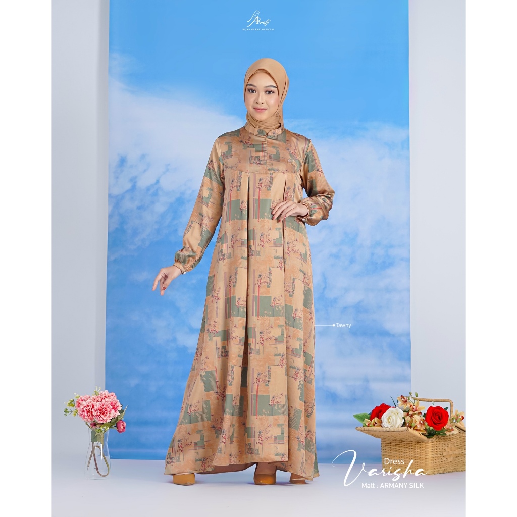 Dress Wanita Dewasa Varisha Dress Arrafi Baju Gamis Muslim Terbaru