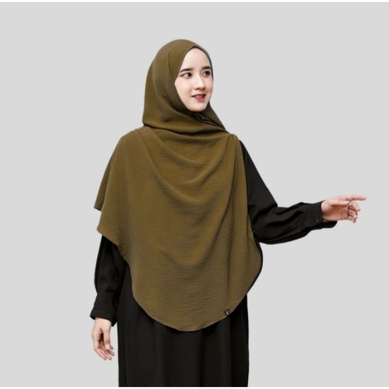 Pashmina Jumbo Curve Oval Crinkle Airflow • Pashmina Oval • Pasmina Curve Malaysia Syar'i